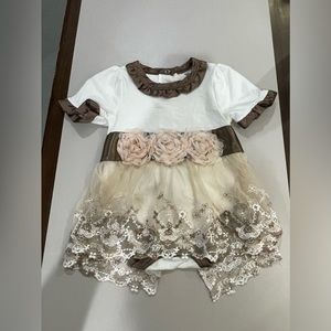 Baby girl lace and satin dress